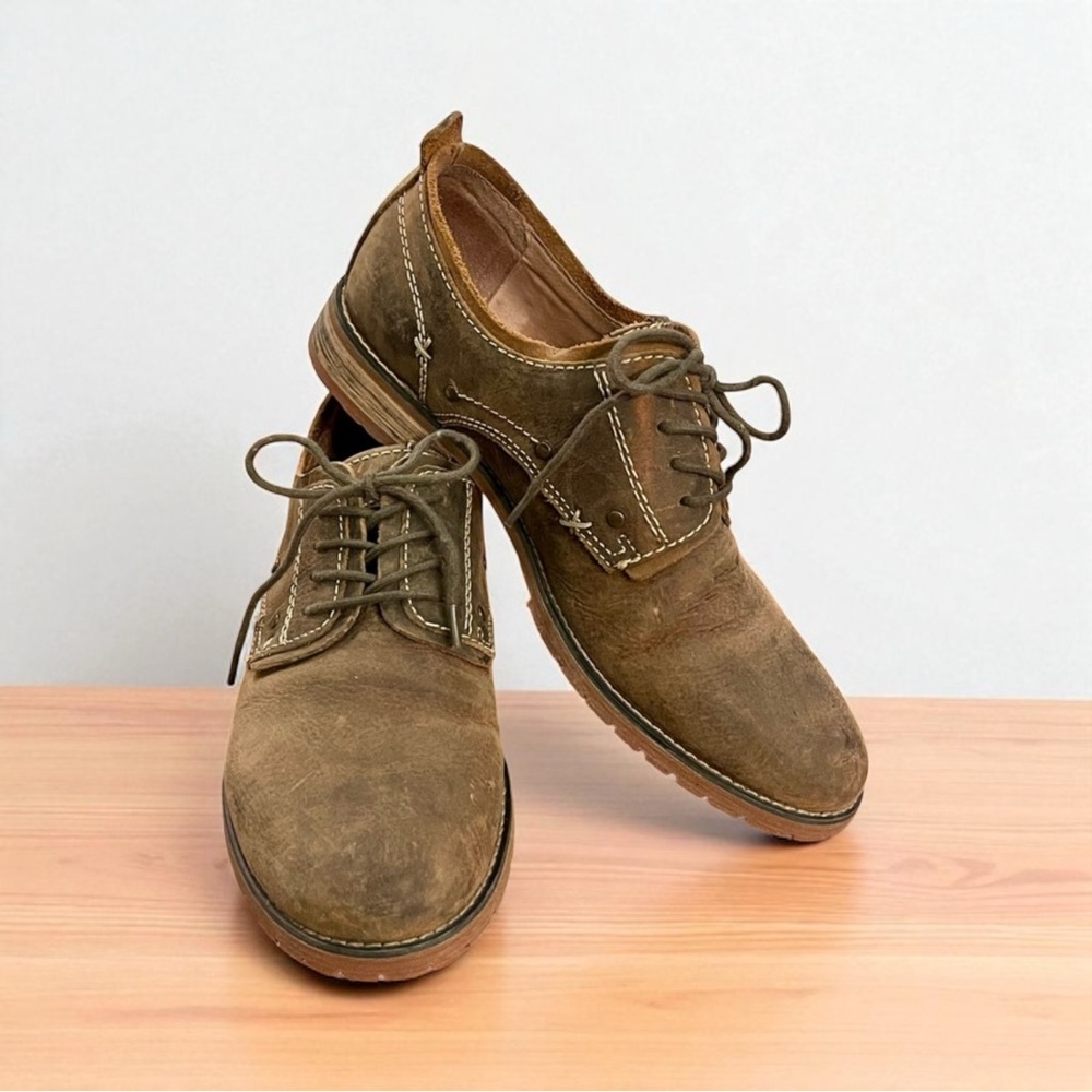 Bed Stü Dupont Distressed Plain Toe Brown Leather Derby Shoes